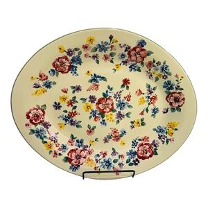 Longaberger 13” Spring Floral Pottery Collection~Oval Serving Platter Vintage